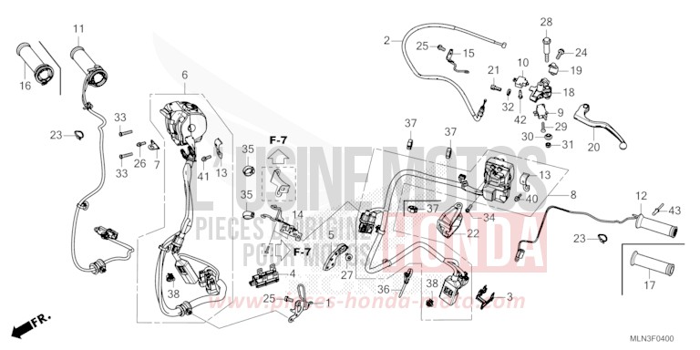 HEBELGRIFF/SCHALTER/KABEL (MT) von Africa Twin Mechanik MAT BALLISTIC BLACK METALLIC (NHA86) von 2024